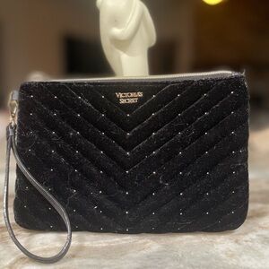 Victoria's Secret Black Quilted Wristlet